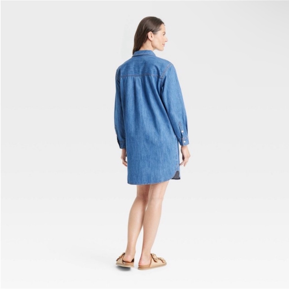 Universal Thread | Denim Popover Shirtdress With … - image 2